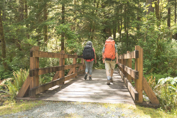 istock Senior couple hike in the forest 1089868702