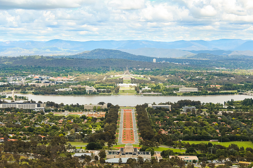 Australia's capital seen from a beautiful lookout - overseeing the whole city