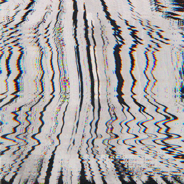 sfondo glitch del rumore digitale dei pixel scansionato astratto - distorted foto e immagini stock