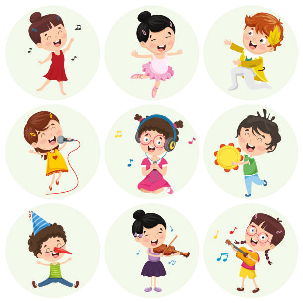 Vector Illustration Of Cartoon Character Vector Illustration Of Cartoon Character dancing school stock illustrations