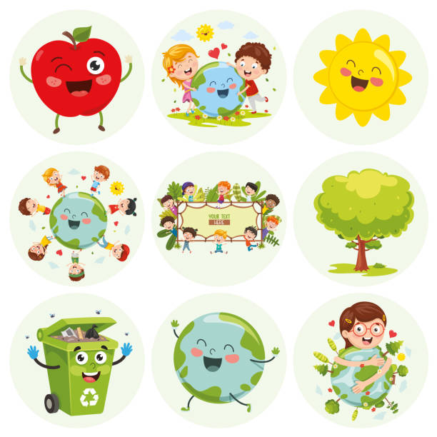 Vector Illustration Of Cartoon Character Vector Illustration Of Cartoon Character cartoon earth happy planet stock illustrations