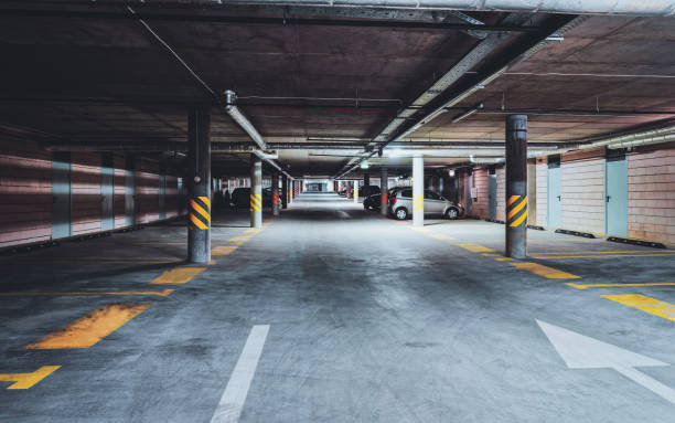 istock Underground Parking garage of modern house 1089902086
