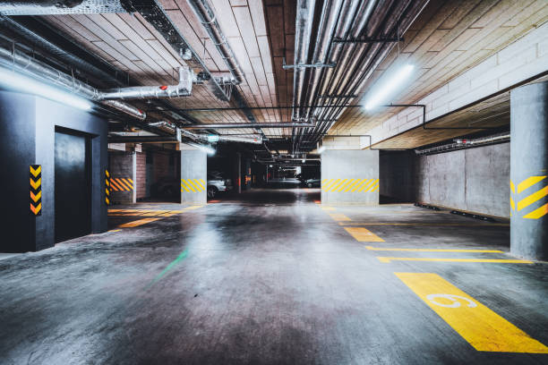 istock Underground Parking garage in modern apartment building 1089902162