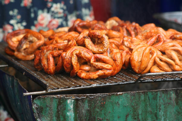istock Grilled pork offal on steel charcoal grill 1089905908