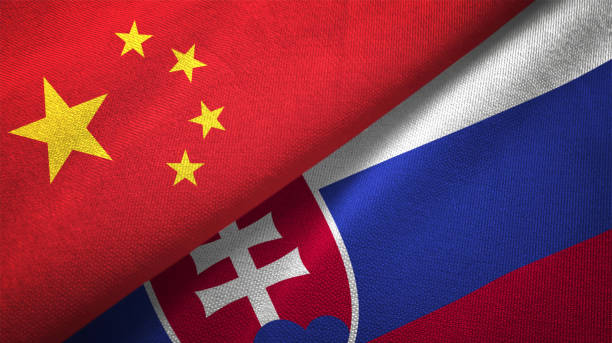istock Slovakia and China two flags together realations textile cloth fabric texture 1089915164