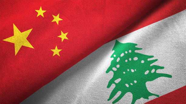 istock Lebanon and China two flags together realations textile cloth fabric texture 1089917076