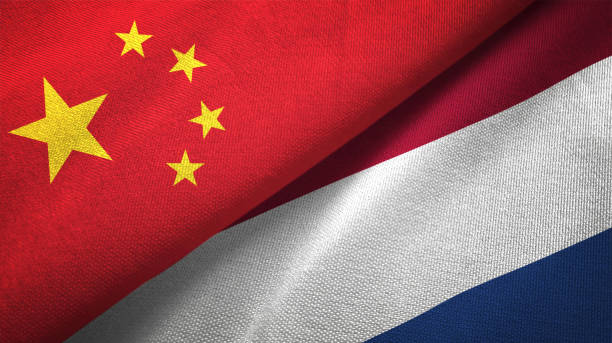 istock Netherlands and China two flags together realations textile cloth fabric texture 1089917136