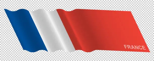 Vector illustration of Vector flag of France waving background