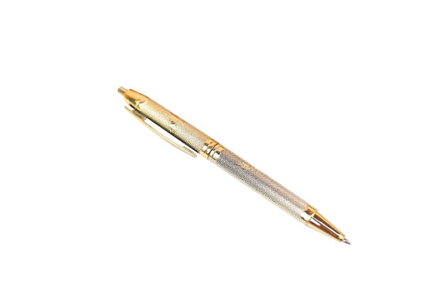 istock Silver pen oblique isolated on white background 1089923108