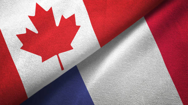 istock France and Canada two flags together realations textile cloth fabric texture 1089930130