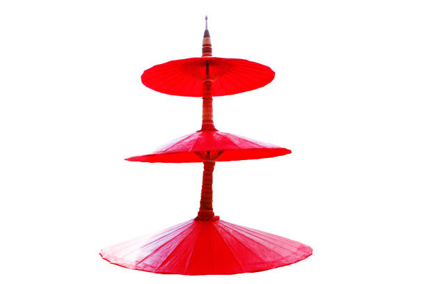 Red umbrella made from Mulberry paper,handmade