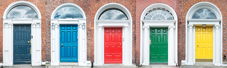Collection of four Colourful doors.