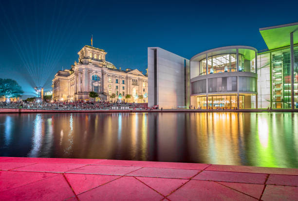 istock Berlin government district with Spree river at twilight, central Berlin Mitte, Germany 1089938072