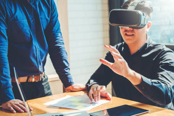 istock Virtual Business Meeting Planning Strategy Analysis Concept laptop meeting with technology 1089940530
