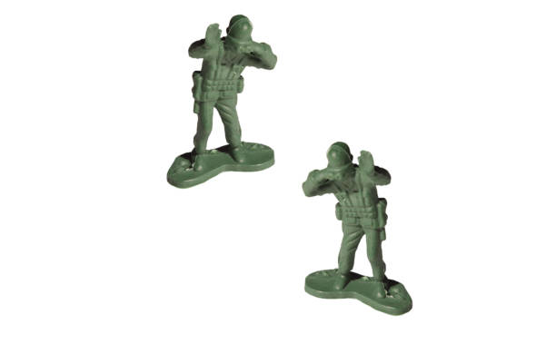 istock Green soldiers separated from the white background 1089947158