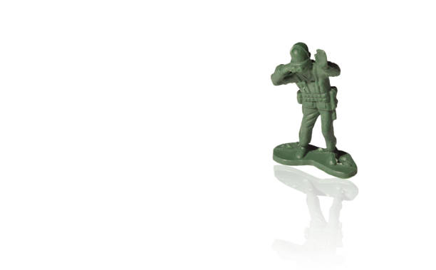 istock Green soldiers separated from the white background 1089947166