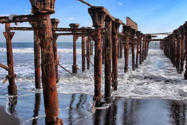 istock Beach in Guatemala with iron rusted stands 1089950146
