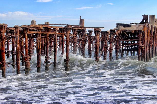 istock Beach in Guatemala with iron rusted stands 1089950184
