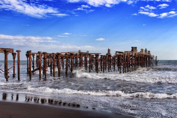 istock Beach in Guatemala with iron rusted stands 1089950192