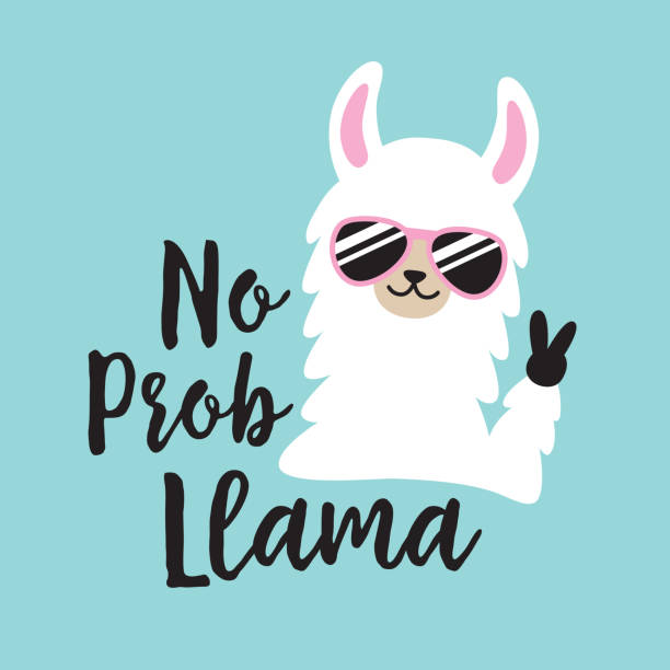 illustrations, cliparts, dessins animés et icônes de drôle, aucun prob llama ne vector illustration - lama