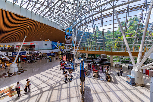 This is the interior architecture of KLIA international airport on July 25, 2018 in Kuala Lumpur