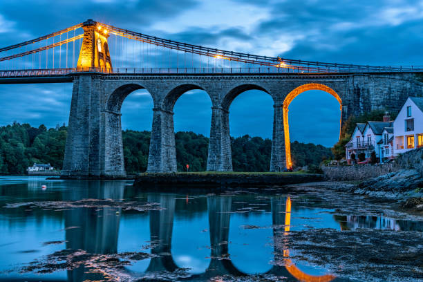 Night view of Menai Bridge