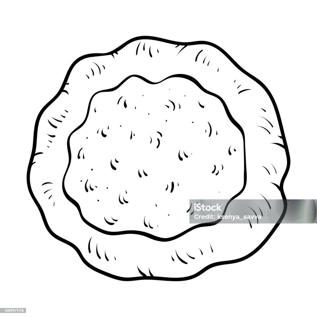 Coloring book, Pita bread Coloring book for children, Pita bread Baked Pastry Item stock vector