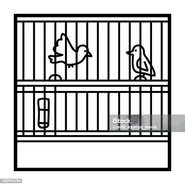 Coloring Book Birdcage Stock Illustration - Download Image Now - Animal, Bird, Birdcage
