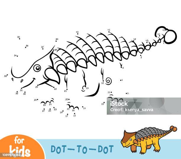 Numbers Game Education Game For Children Ankylosaurus Stock Illustration - Download Image Now