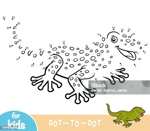 Numbers Game Education Game For Children Gecko Stock Illustration - Download Image Now - Animal, Asia, Book