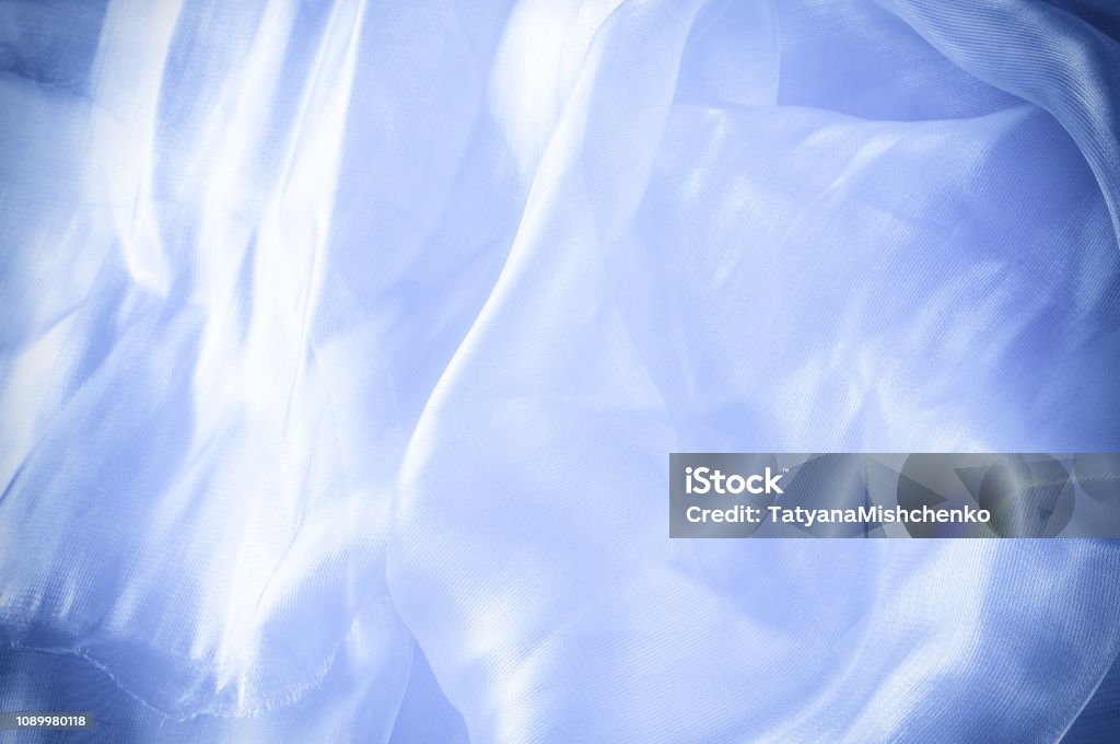 Background Texture Pattern Blue Silk Fabric Smooth Elegant Blue Silk Or
