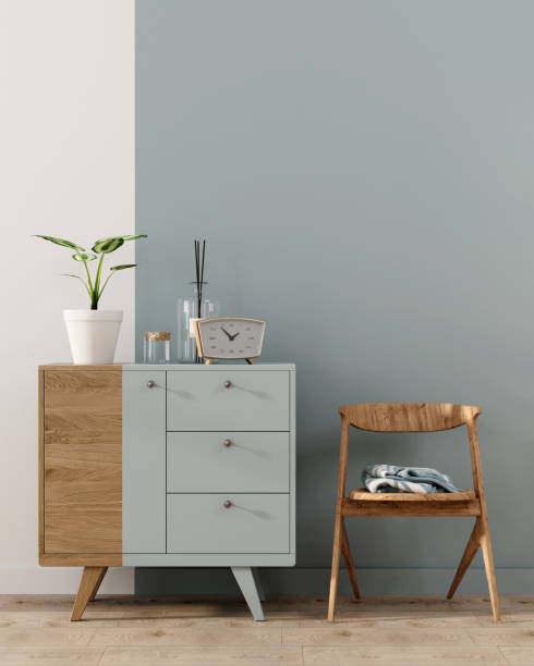 istock Interior with a blue chest of drawers 1089985144