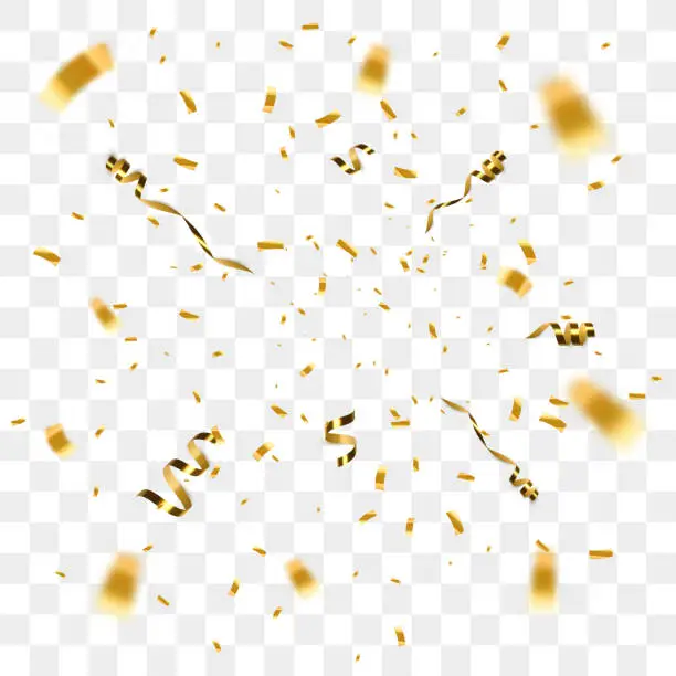 Vector illustration of Golden confetti