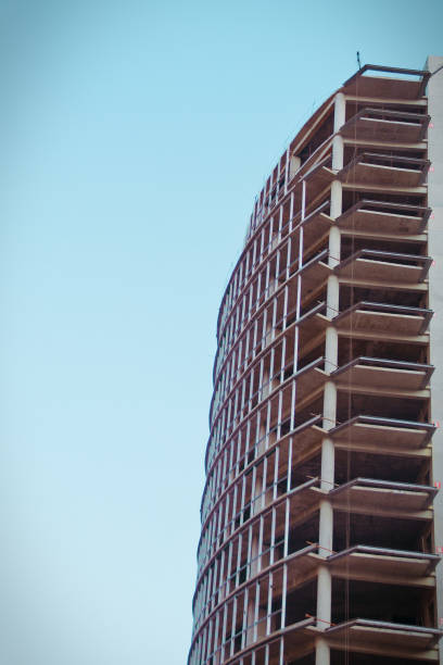 High rise under constructed building in a city