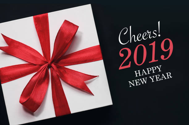 istock Cheers year 2019 with gift. 1090000872