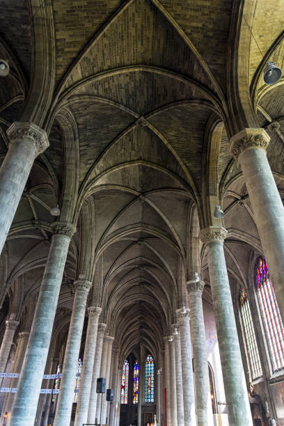 istock Interior of a catholic temple. 1090010460