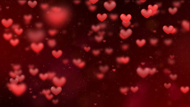 istock Valentines background, flying abstract hearts shape and particles 1090012482