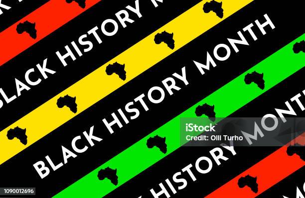 Vector Illustration Background With Black And Red Yellow Green Stripes Black History Month Stock Illustration - Download Image Now