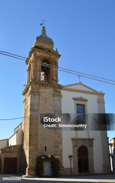 Facade Of Maria Ss Della Stella Church Barrafranca Enna Sicily Italy Europe Stock Photo - Download Image Now