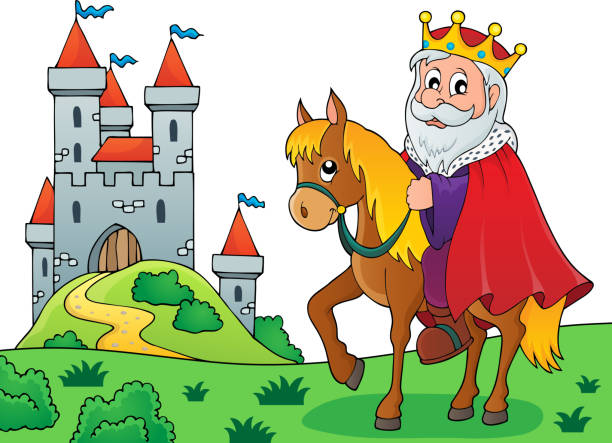 King on horse theme image 4 vector art illustration