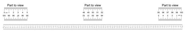 illustrations, cliparts, dessins animés et icônes de règle 100 cm avec compte à rebours, double échelle face, partie pour voir. vice versa vers l’arrière, montage, ingénierie, concepteur sur mesure outil de mesure de règle. indicateur de taille 100 cm règle grille taille centimètre vector - 100 meter