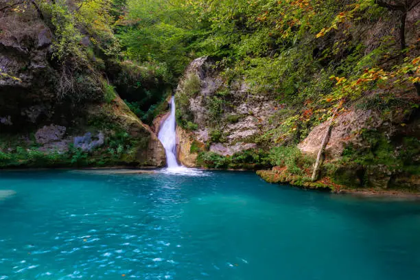 Photo of Source of Urederra river in Urbasa mountain range, Navarre, Spain