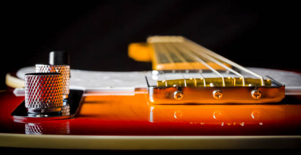 Close up of a electric guitar