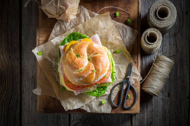 istock Take away sandwich in dark rustic mood 1090034718