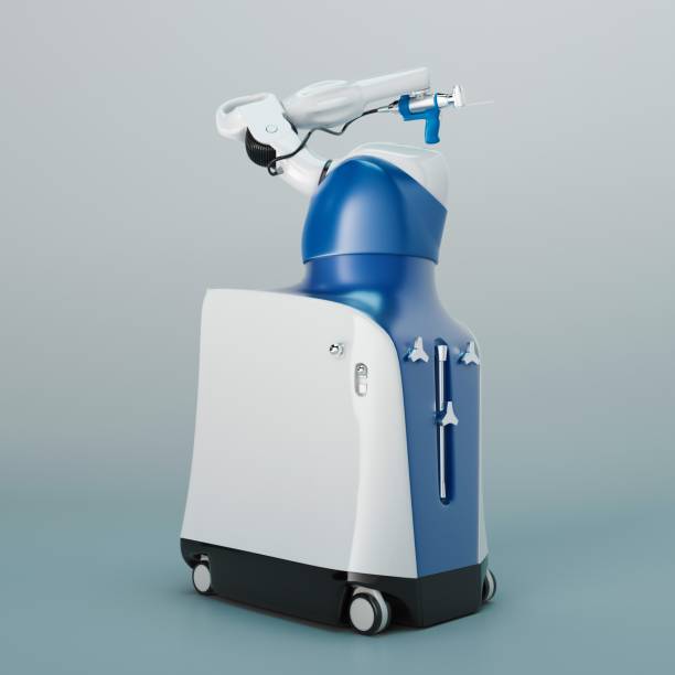 macchina per braccio di chirurgia robotica - automated lancet foto e immagini stock