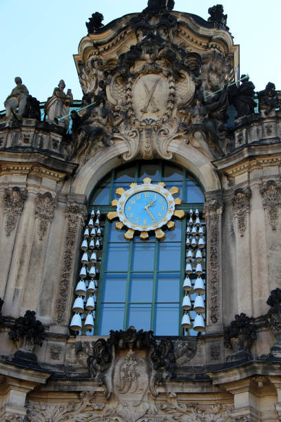 Clock of the Zwinger palace complex, Dresden, Germany. Glockenspiel Dresden Zwinger