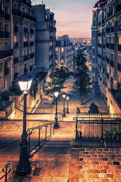 Paris cityscape at sunset