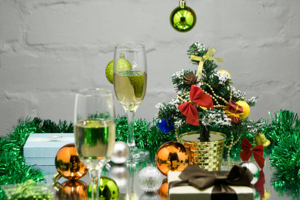 istock Christmas decorations on purple 1090057062