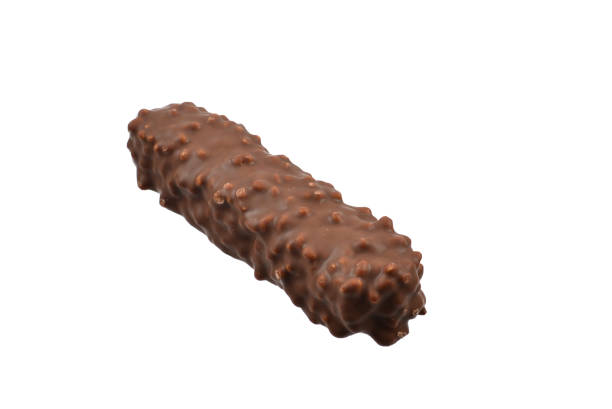 istock Chocolate bar with nuts isolated on white background 1090060152