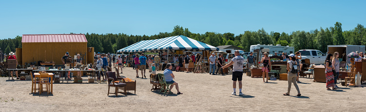 Guelph, ON, Canada - Jul 8, 2018:  Aberfoyle Antique Market is the largest outdoor antique market in the country.